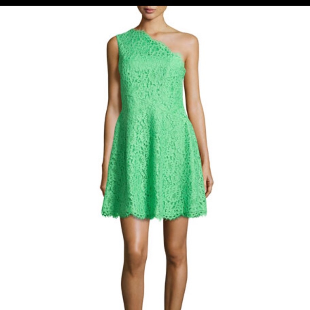 One sleeve green cocktail dress. NEVER WORN
